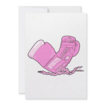 pink boxing gloves vector custom invitation