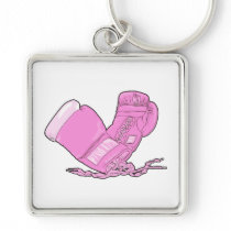 pink boxing gloves vector key chain