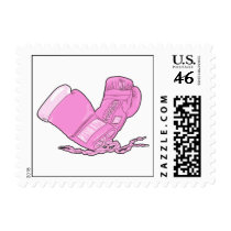 pink boxing gloves vector postage