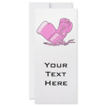 pink boxing gloves vector full color rack card