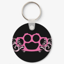 Pink Brass Knuckles keychains