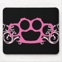 Pink Brass Knuckles Mousepads