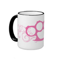 Pink Brass Knuckles mugs by evilinpink Pink Brass Knuckles mugs