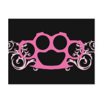 Pink Brass Knuckles Postcard