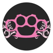 Pink Brass Knuckles Stickers