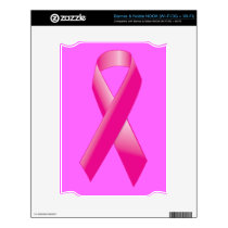 PINK BREAST CANCER SUPPORT RIBBON CAUSES WOMEN DECALS FOR THE NOOK