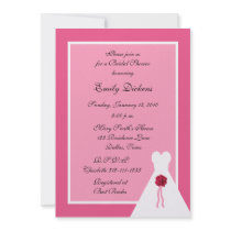Pink Bridal Shower Invitation -- Gown on Pink