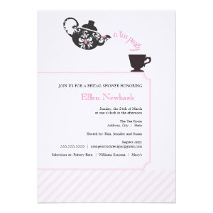 Pink Bridal Shower Invitation - Tea