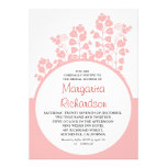 pink bridal shower invitations with heart blooms invitations