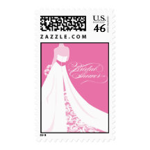 Pink Bridal Shower Postage Stamp
