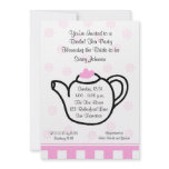 Pink Bridal Shower Tea Party Invitation