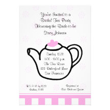 Pink Bridal Shower Tea Party Invitation
