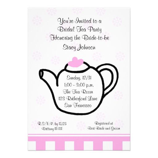 Pink Bridal Shower Tea Party Invitation