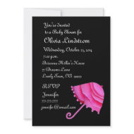 PINK Bridal Shower Umbrella Announcement invitation