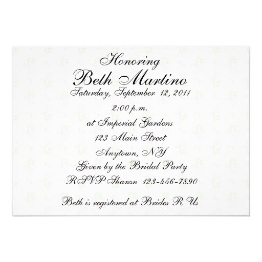 Pink Bridal Tea Personalized Invites