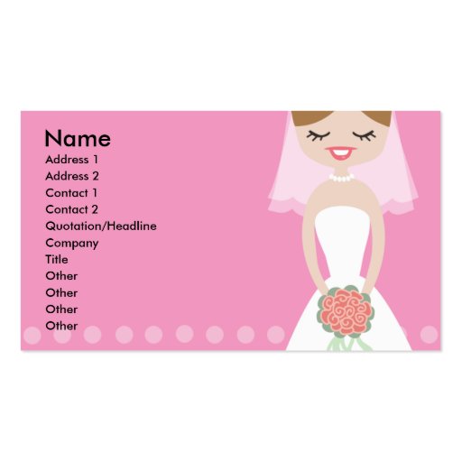 Pink Bride Business Card