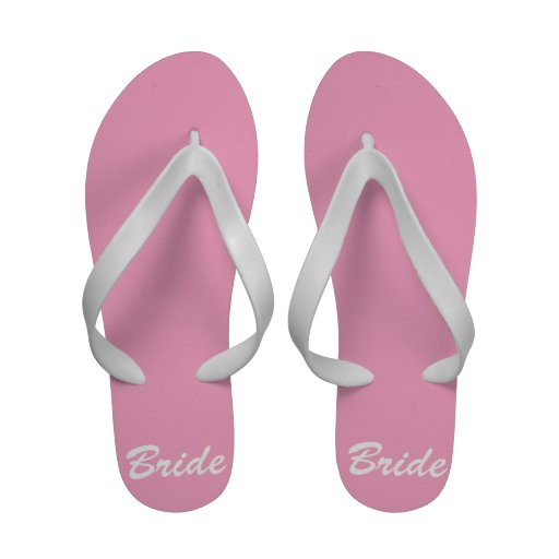 Pink Bride part of wedding set Flip-Flops | Zazzle