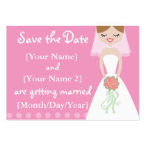 Pink Bride Save the Date Cards business cards