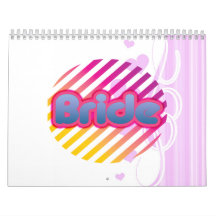 pink bride to be bachelorette wedding bridal party wall calendars