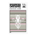 Pink/Brow Stripe Scissors Stamp