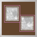 Pink & Brown 2 photo frame poster posters