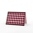 Pink Brown Argyle Thank You Card card