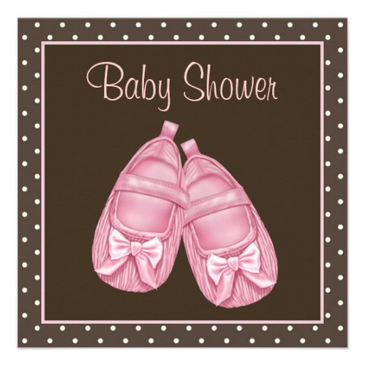 pink and brown baby shower invitations this cute pink and brown baby ...