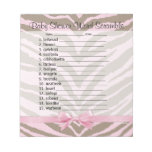 Pink/Brown Baby Shower Word Scramble Game 40 Pages notepads