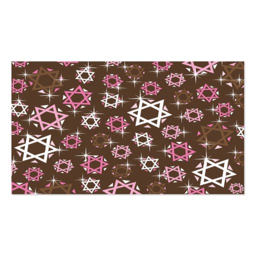 Pink & Brown Bat Mitzvah Table Place Cards Business Card Template (back side)