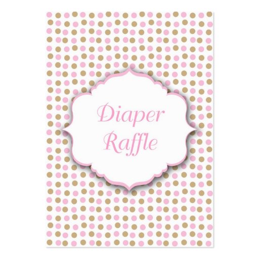 Pink Brown Bear Baby Shower diaper raffle tickets Business Cards (back side)