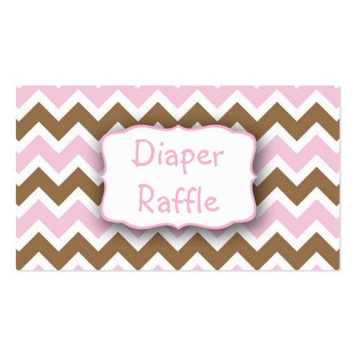 Pink Brown Birds Diaper Raffle Tickets or insert Business Card Template (back side)