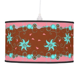 Pink Brown Blue Abstract Floral Pattern