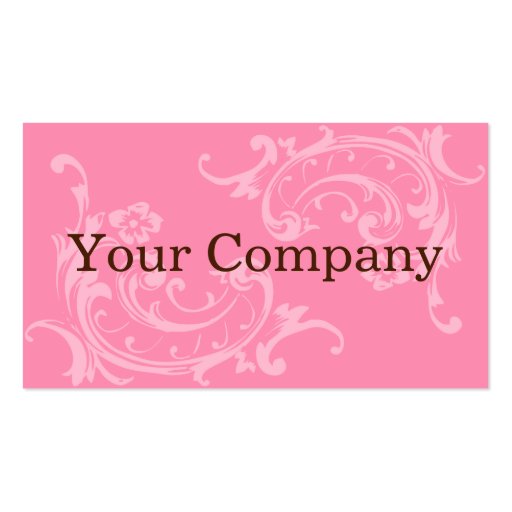 Pink & Brown Business Card (front side)