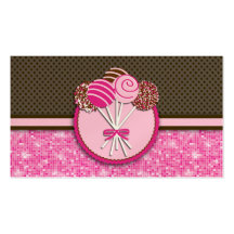 Pink & Brown Cake Pops : Business Cards