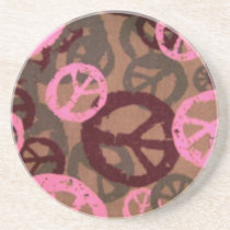 Pink/Brown Camo/Peace Look Coaster coasters