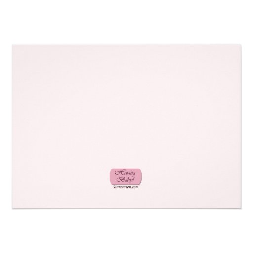 Pink & Brown Cherry Blossom Baby Shower Custom Announcement