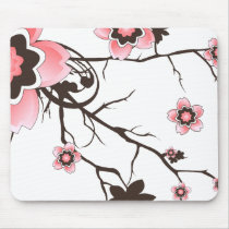 Pink & Brown Cherry Blossom Flower Mousepad mousepads