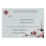 Pink & Brown Cherry Blossom  Response RSVP Card Personalized Invite
