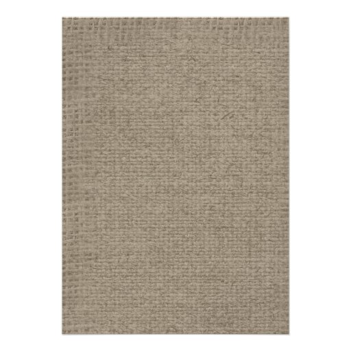 Pink & Brown Country Burlap Wedding Invitations