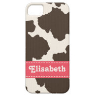 Personalized Brown Cow Print iPhone case