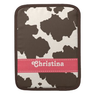 Pink Brown Cowhide iPad Sleeve rickshawsleeve
