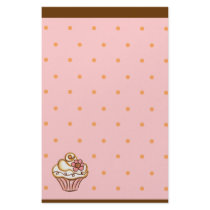 Pink Brown Cupcake Bakery Stationery by suncookiez Pink Brown Cupcake Bakery Stationery