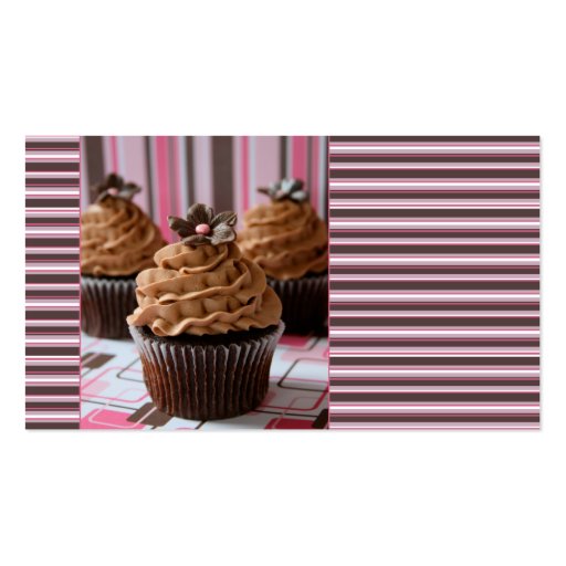 Pink & Brown Cupcakes Business Card (back side)