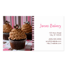 Pink & Brown Cupcakes Business Card Templates