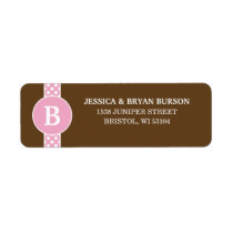Pink/Brown Dainty Dots Custom Monogrammed Family Custom Return Address Labels