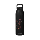 Pink brown dogwood branch left side drinking bottle