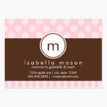 Pink & Brown Dots & Stripes Mommy Card business cards