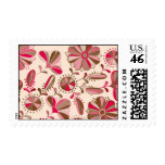 Pink & Brown Floral Burst Stamp