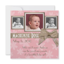 Pink & Brown Flower photo Announcement