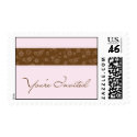 Pink & Brown Invitation postage
